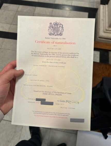 British Citizenship Certificate